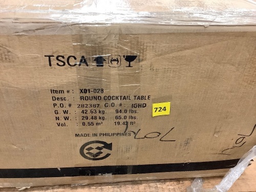 Round Cocktail Table - Lot 724
