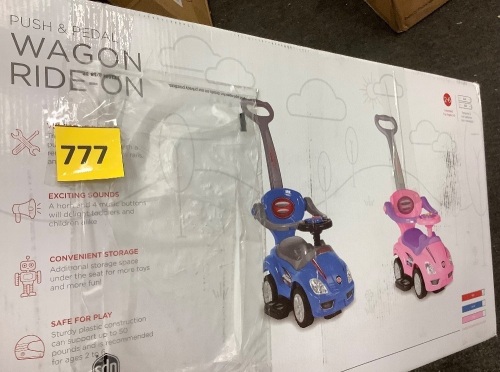 3-in-1 Kids Push Car w/ Handle and Horn - Lot 777