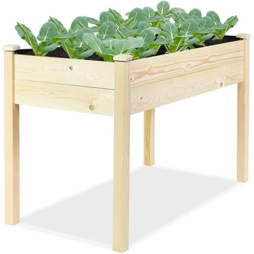 Costway Elevated Garden Box Planter with Black Liner - Lot 974
