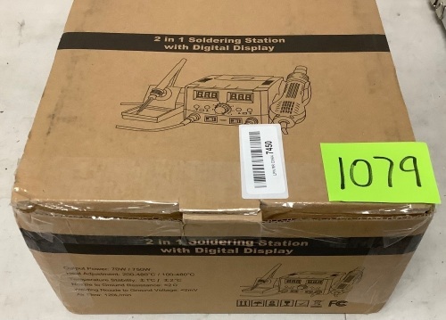2 in 1 Soldering Station w/ Digital Display - Lot 1079