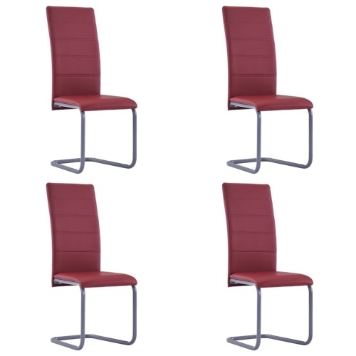Set of 4 vidaXL Cantilever Faux Leather Dining Chairs - Missing Screws - Lot 1085
