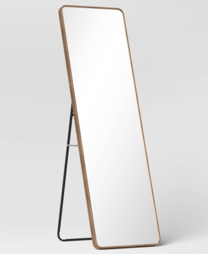 18" x 60" Metal Aluminum Cheval Floor Mirror - Lot 1100