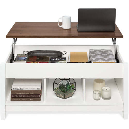 Multifunctional Lift Top Coffee Table w/ Hidden Storage, 3 Cubbies - Lot 1154