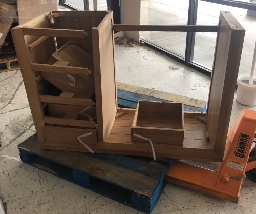 Salvage Wooden Desk, Damaged w/ Missing Pieces, E-Comm Return, SOLD AS IS - Lot 61