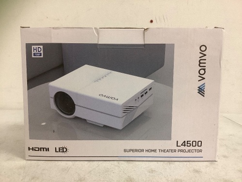 Vamvo LED Home Theater Projector, Powers Up, Appears New - Lot 260