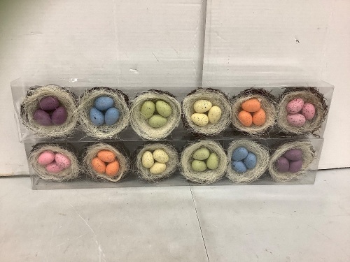 Lot of (2) Colorful Nest Decor, New - Lot 424