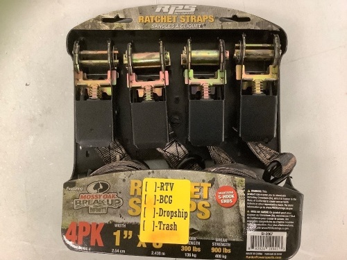 4Pk Ratchet Straps, E-Commerce Return - Lot 441