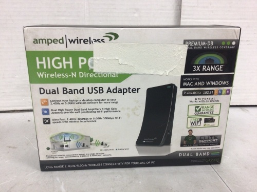Amped Wireless Dual Band USB Adapter, New - Lot 458