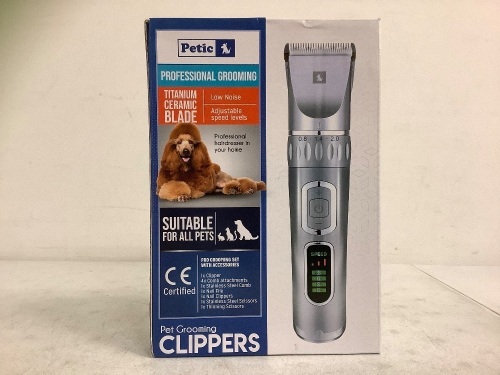 Petic Pet Grooming Clippers, Powers Up, E-Commerce Return - Lot 569