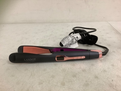 LANDOT Hair Straightener and Curler 2 in 1, Powers Up, E-Commerce Return - Lot 590