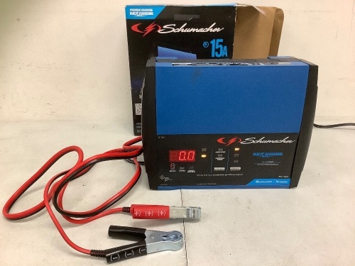 Schumacher Auto Battery Charger, Powers Up, E-Commerce Return - Lot 638