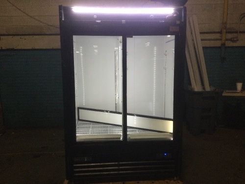 Maxx Cold MXM2-48RSBHC 54" Double Door Merchandiser Refrigerator, Free Standing, 48 Cu. Ft. Works. Doors Need Repaired (do not slide properly) - Lot 29