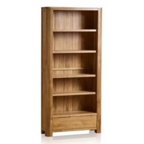 Romsey Natural Solid Oak Tall Bookcase. New with damage. Slat on the back needs attached - Lot 35