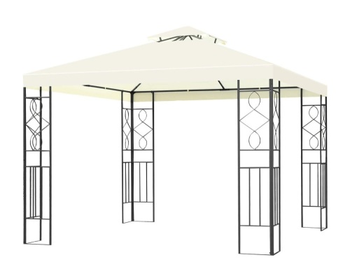 10 ft. x 10 ft. White Gazebo Canopy Tent Shelter Awning - Lot 60