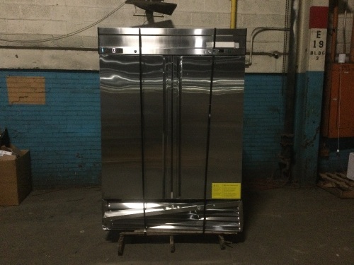 Maxx Cold MXSF-49FDHC 54" Double Door Reach-In Freezer in Stainless Steel, Bottom Mount. For Repair - Powers On, Does Not Get Cold - Lot 126