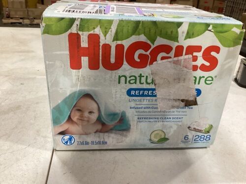 HUGGIES Refreshing Clean Baby Wipes, Disposable Soft Pack, 6 Packs of 288 Wipes  - Lot 182