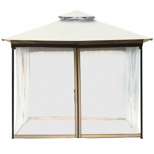 2-Tier 10' x 10' Canopy Gazebo Tent Shelter With Mosquito Netting - Lot 221