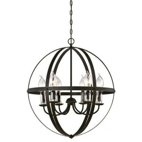 Westinghouse 6 Light Oil Rubbed Bronze Outdoor Chandelier  - Lot 316