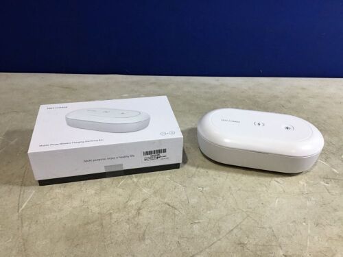Lot of (2) Mobile Phone Wireless Charger Box Sterilizer with 9 UV  - Lot 343
