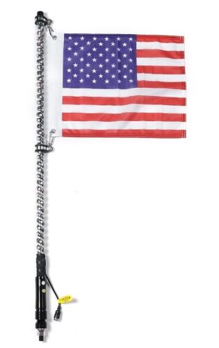 LED RGB Color Whips with Flag & Remote Control for ATV, Set of 2 - Lot 432
