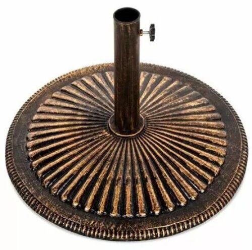 50lb Round Heavy-Duty Cast Iron Rustic Patio Umbrella Base - Lot 643