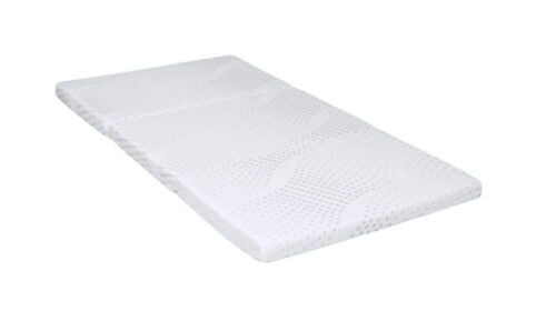 Portable 3in Queen Size Tri-Folding Memory Foam Gel Mattress Topper w/ Removable Cover - Lot 652