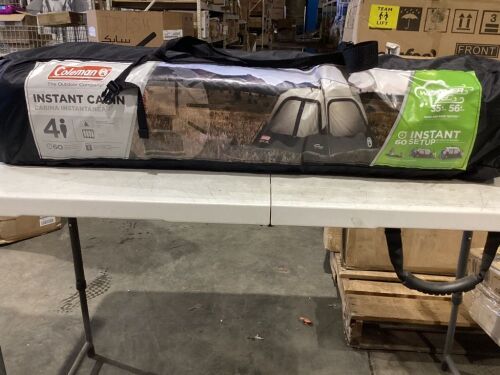 Coleman 4-Person Cabin Camping Tent with Instant Setup, 1 Room, Gray - Lot 659