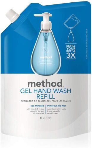 Case of (6) Method Gel Hand Soap Refill, Sea Minerals, 34 oz Pouches - Lot 808
