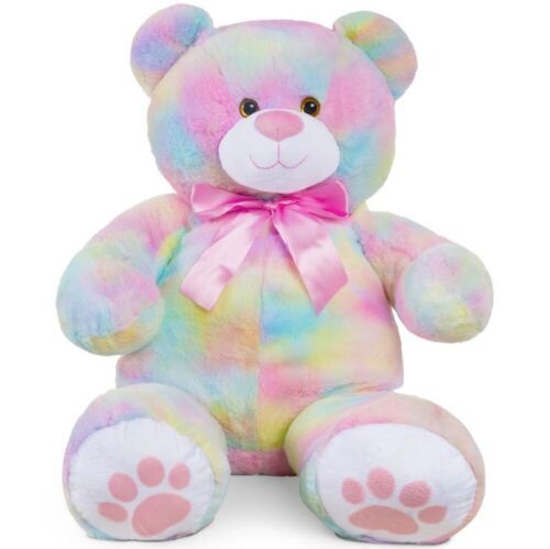 Giant Plush Teddy Bear Stuffed Animal w/ Bow Tie, Paw Prints - 38in - Lot 821