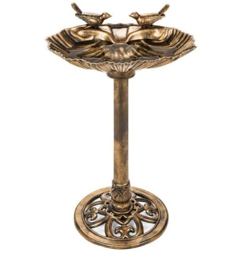 Pedestal Bird Bath Decoration w/ Sparrow Statues - Lot 833