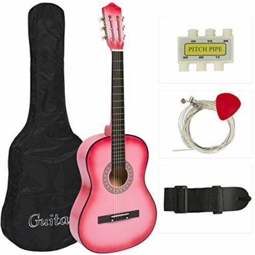 38'' Beginner Acoustic Guitar Accessories Case Strap Digital E-Tuner Pick - Lot 1137