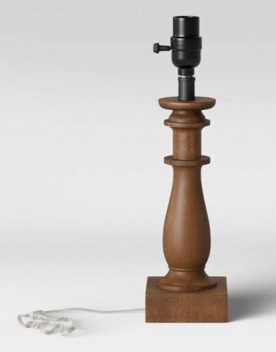 Lot of (2) Threshold Small LED Lamp Base, Aged Brown Finish - Lot 1161
