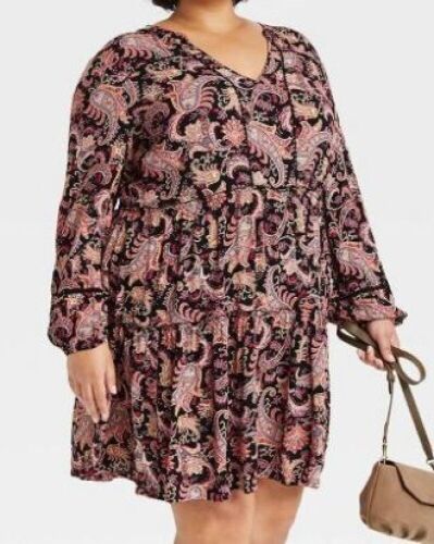 Case of (5) Knox Rose Women's Long Sleeve Paisley Dresses, Multiple Sizes - Lot 1194