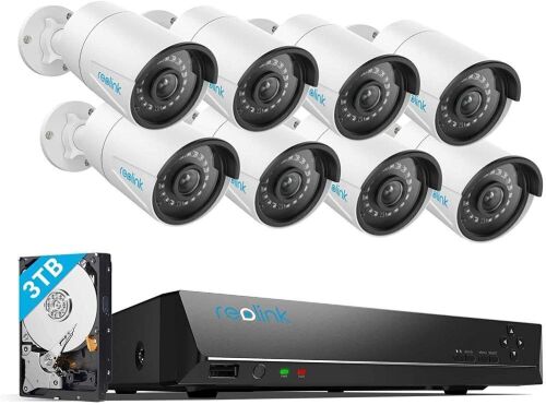 REOLINK 16CH 5MP Home Security Camera System, 8pcs Wired 5MP Outdoor PoE IP Cameras, 4K 16CH NVR with 3TB HDD for 24-7 Recording, RLK16-410B8-5MP - Lot 14