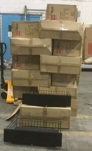 Pallet of (17) Sets of Under-Furniture Heavy Duty Wire Drawers w/ Black Upholstered Front, Wheel on Bottom - Originally for Sofa Bed  - Lot 95
