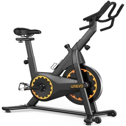 UREVO Indoor Stationary Exercise Bike with Professional Multi-Grips Handlebar, Comfortable Seat Cushion - Lot 127