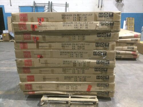 Pallet of (10) Convertible Lounge Sofa Bed w/ Adjustable Back, Wood Frame, Faux Leather, Tufted Design - Uninspected - Lot 130