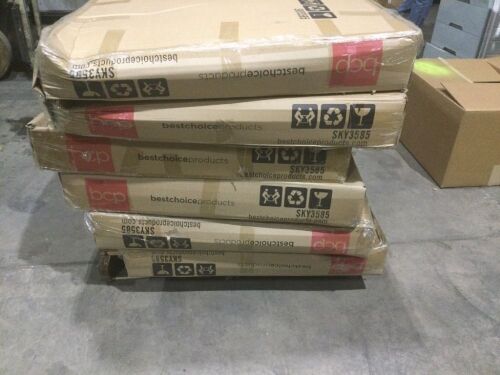 Pallet of (6) Convertible Lounge Sofa Bed w/ Adjustable Back, Wood Frame, Faux Leather, Tufted Design - Uninspected  - Lot 140