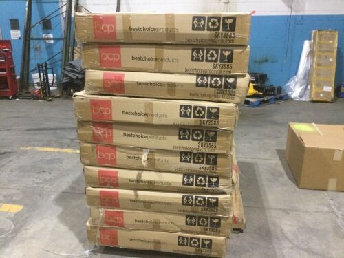 Pallet of (10) Convertible Lounge Sofa Bed w/ Adjustable Back, Wood Frame, Faux Leather, Tufted Design - Uninspected  - Lot 146