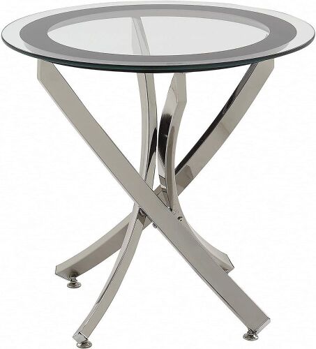 Norwood Chrome End Table with Tempered Glass Top - Lot 174