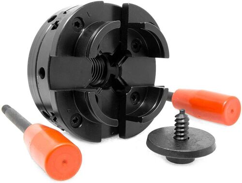 WEN LA4444 4-Inch 4-Jaw Self-Centering Chuck Set with 1-Inch x 8TPI Thread - Lot 233