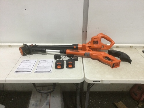 Black + Decker 20V Max Lithium 10 in. 2in1 Cordless String Trimmer/Edger + Sweeper Combo Kit - Lot 388