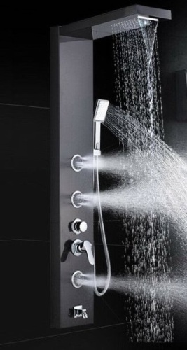 Senlesen Shower Panel Tower Rain Waterfall Massage Jet System in Stainless Steel - Lot 391