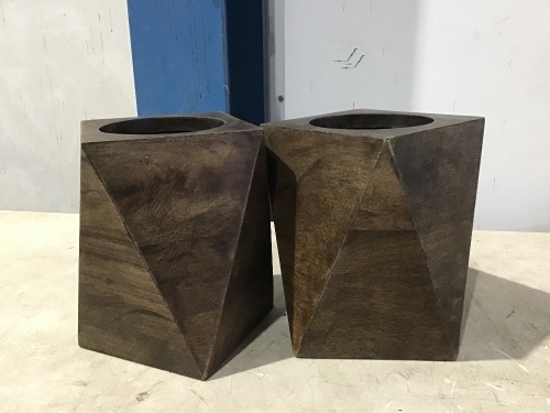 Lot of (2) Project 62 Wood Planters  - Lot 521