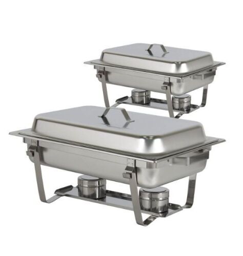 8 Quart Stainless Steel Full Size Chafing Dish, Set of 2  - Lot 571
