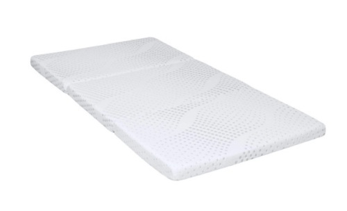 Portable 3in Queen Size Tri-Folding Memory Foam Gel Mattress Topper w/ Removable Cover - Lot 605