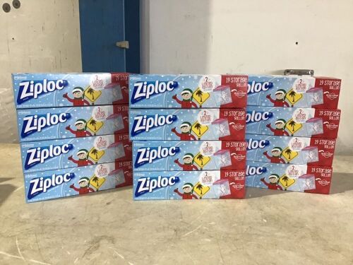 Case of (12) Ziploc Holiday Gallon Size Freezer Bags, 19 ct  - Lot 622