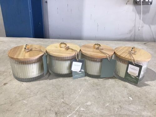 Case of (4) 13oz 3-Wick Cypress & Juniper Glass Candles - Lot 668