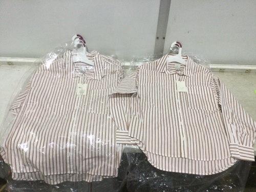 Lot of (5) Women's Long Sleeve Button Down Boyfriend Shirts, 3 XXL, 2 XS - Lot 685