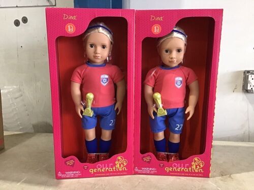 Lot of (2) Our Generation 18" Soccer Player Doll - Dina - Lot 790